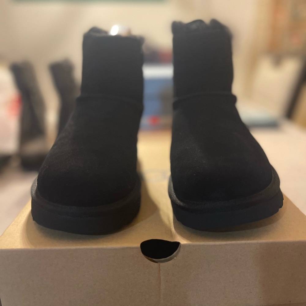 UGG Black Suede Short Winter Boots
